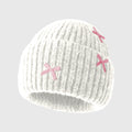 Anna-Kaci Women's Ribbed Knit Beanie with Bow Accents - Cute Soft Winter Hat for Casual Daily Wear