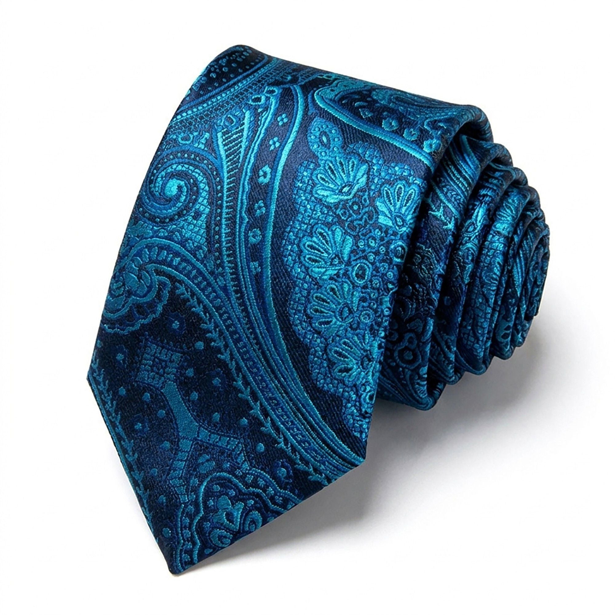 Alilang Men's Floral Print Tie with Woven Botanical Pattern and Classic Tapered Design