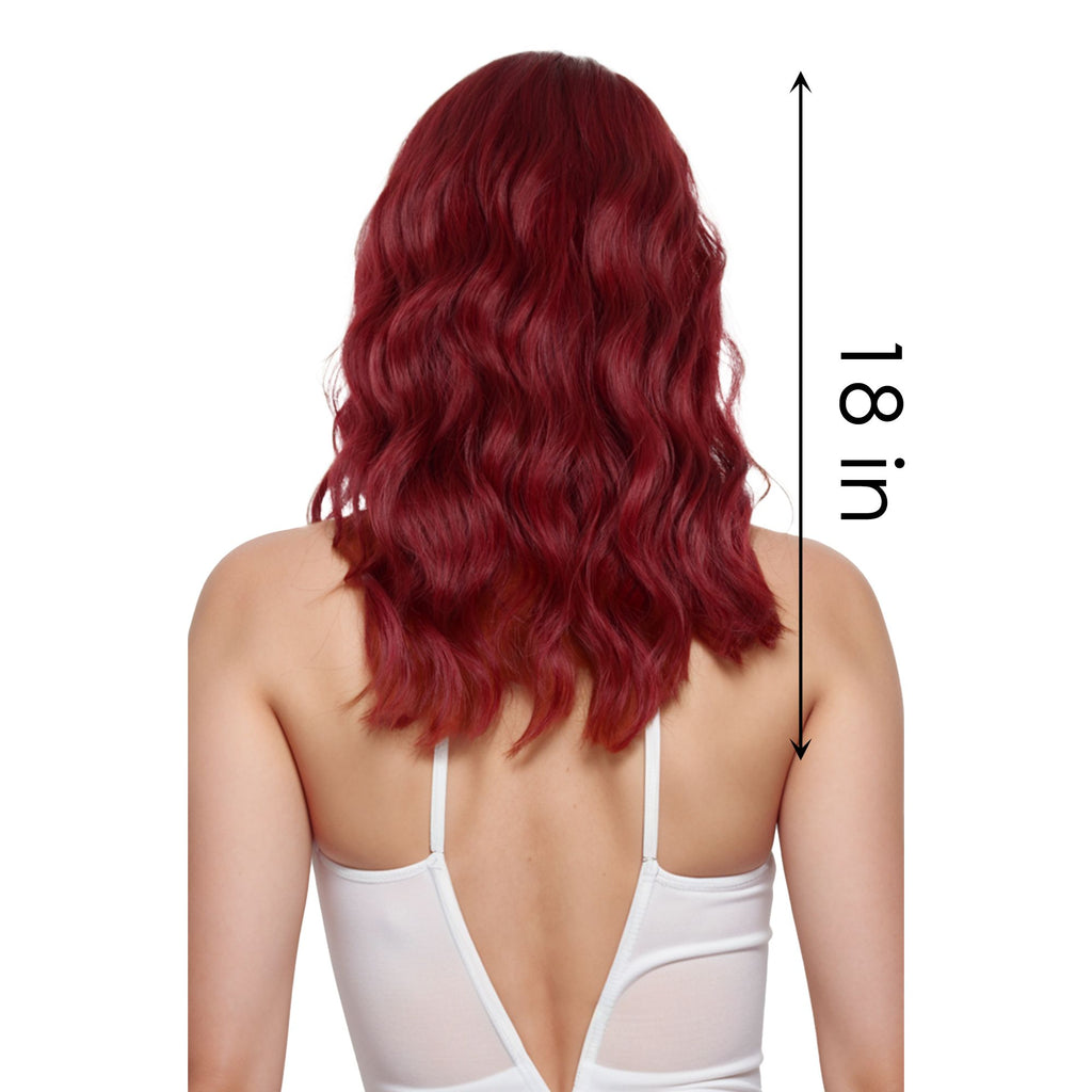 Synthetic Wavy Bob Wig with Curtain Bangs Short Curly Hair for Daily Wear