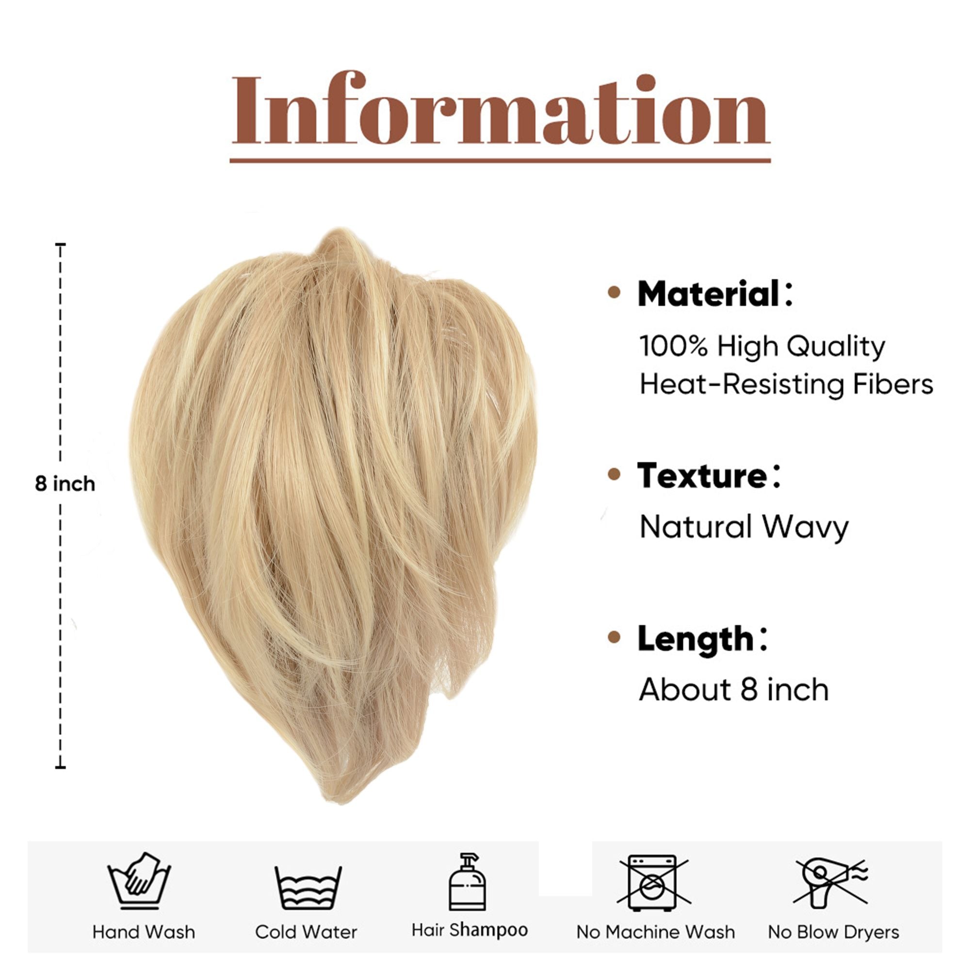 Tousled Layered Ponytail Fashion Hairpiece with Claw Clip Heat Resistant Synthetic Hair Natural Texture
