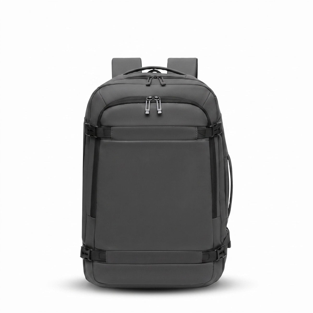 Mochila de viaje grande con correas de compresión, múltiples compartimentos y correas acolchadas para los hombros