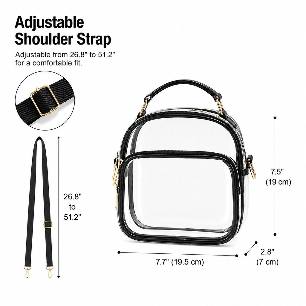 Clear Crossbody Bag with Phone Pocket and Adjustable Strap
