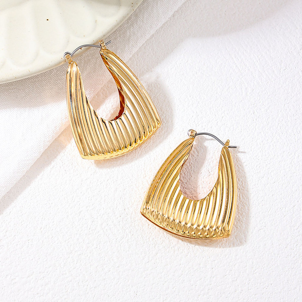 Women's Textured Geometric Hoop Earrings