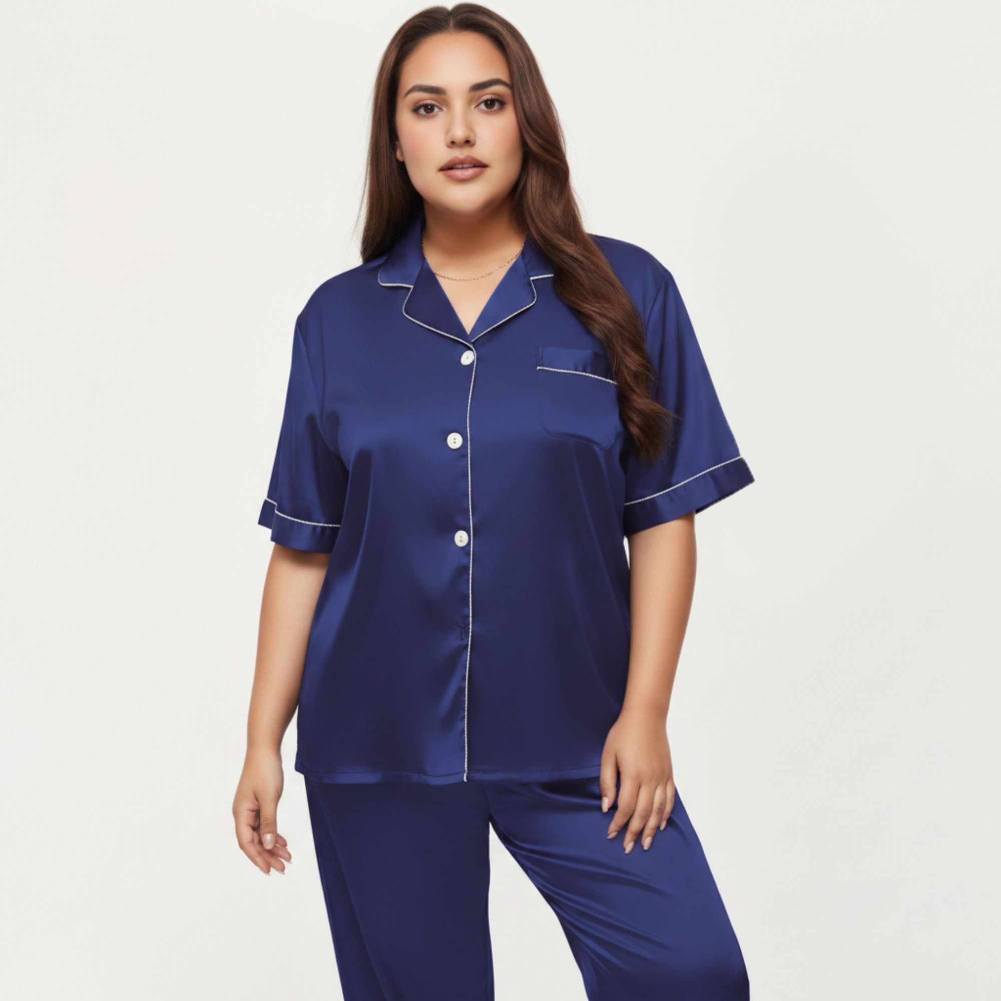 Anna-Kaci Lounge Women's Plus Size 2-Piece Floral Kimono Robe Set with Short Sleeve Open Front Longline Cover Up and Matching Inner Dress