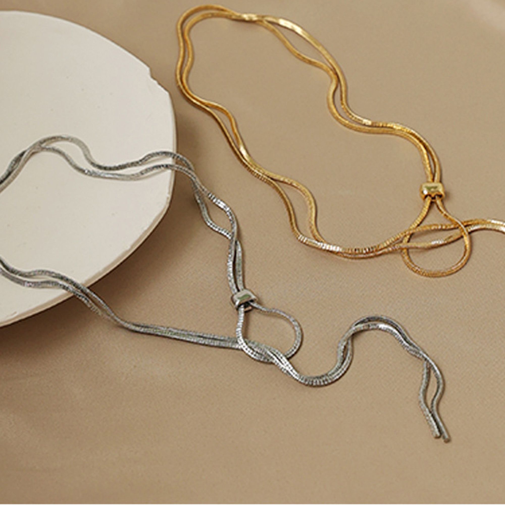 Adjustable Lariat Necklace with Sliding Ring Detail