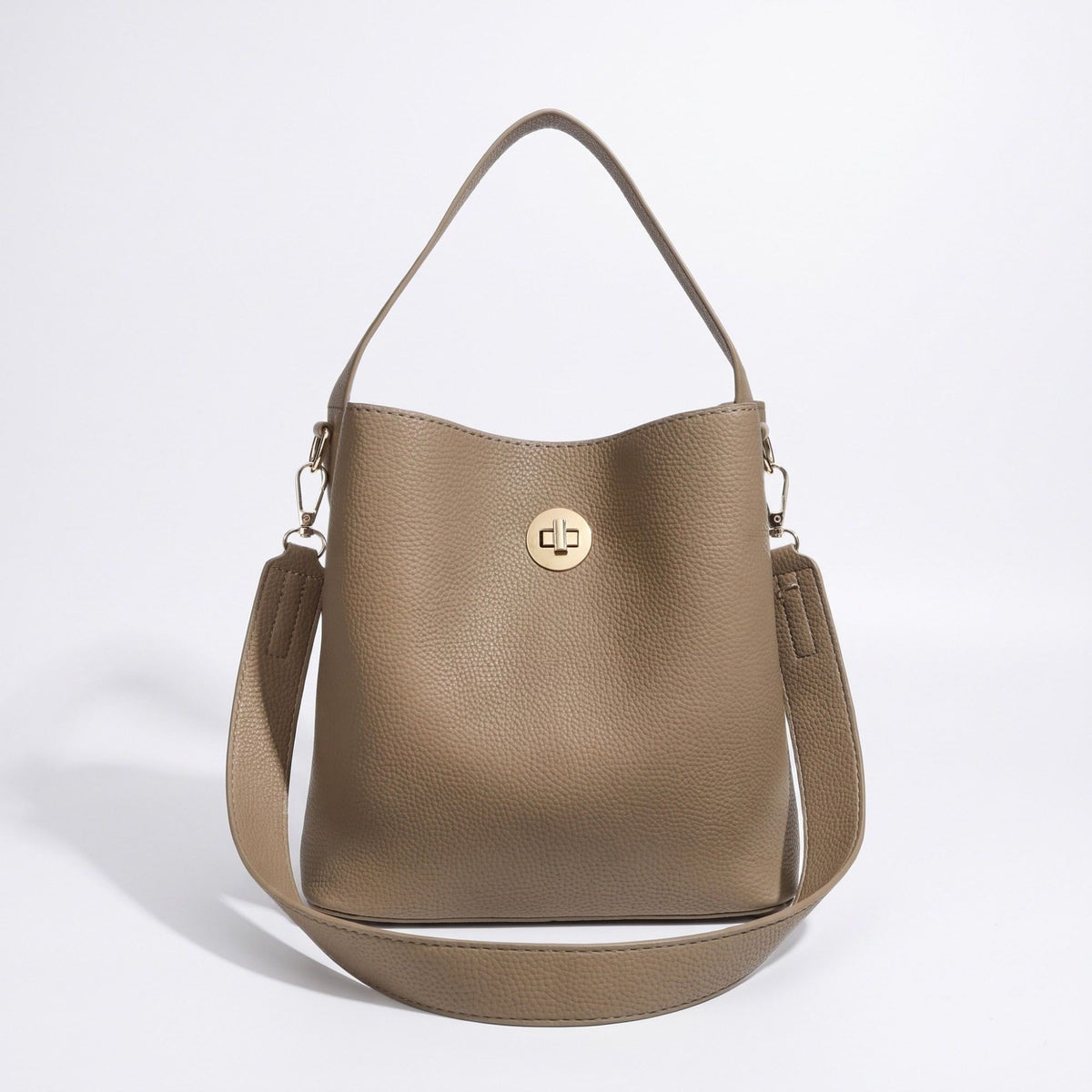 Textured Bucket Bag with Detachable Strap