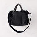 Nylon Crossbody Tote Bag with Top Handles and Multiple Zipper Pockets