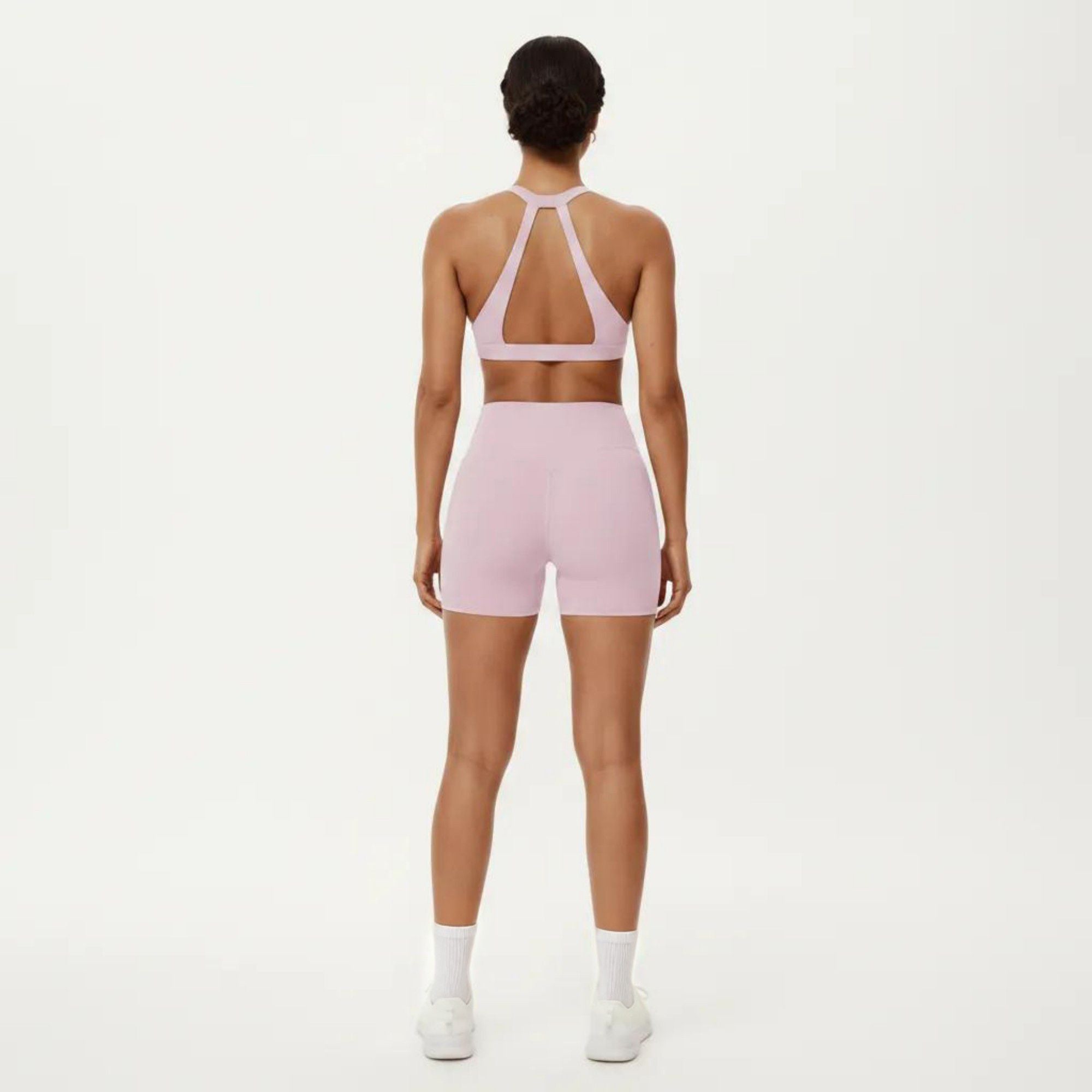 Anna-Kaci Active Women's Racerback Sports Bra with Scoop Neck and Open Back Cutout Design