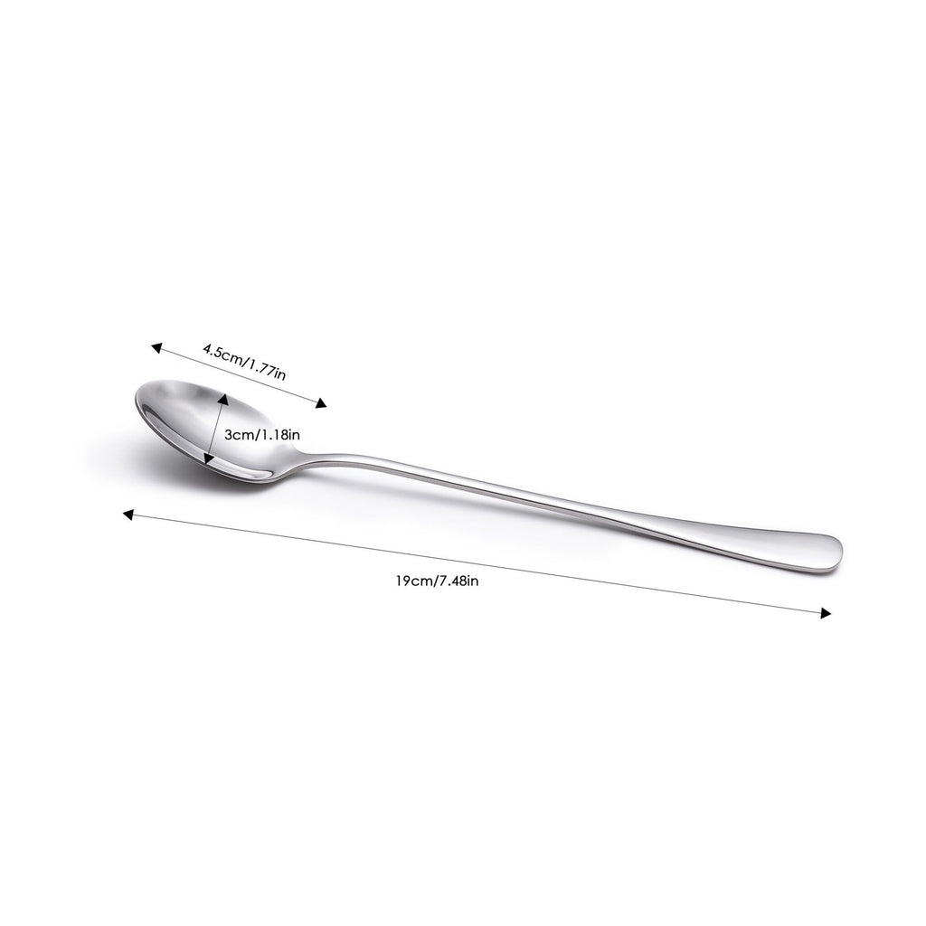 6-Piece Long Handle Stainless Steel Coffee and Iced Tea Spoon Set