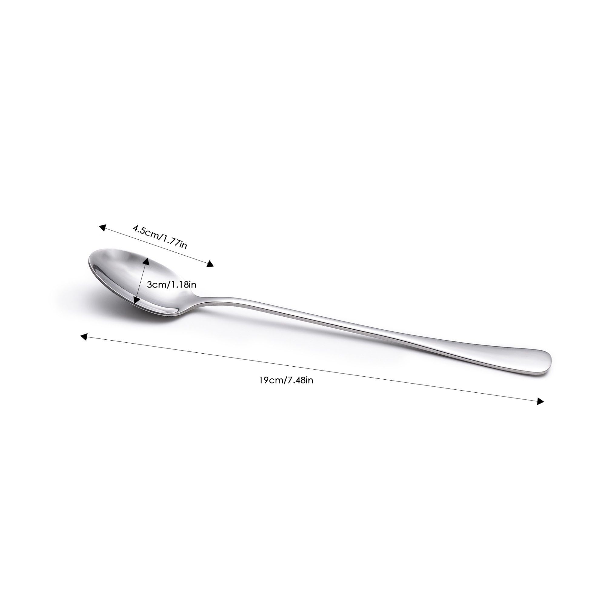 6-Piece Long Handle Stainless Steel Coffee and Iced Tea Spoon Set