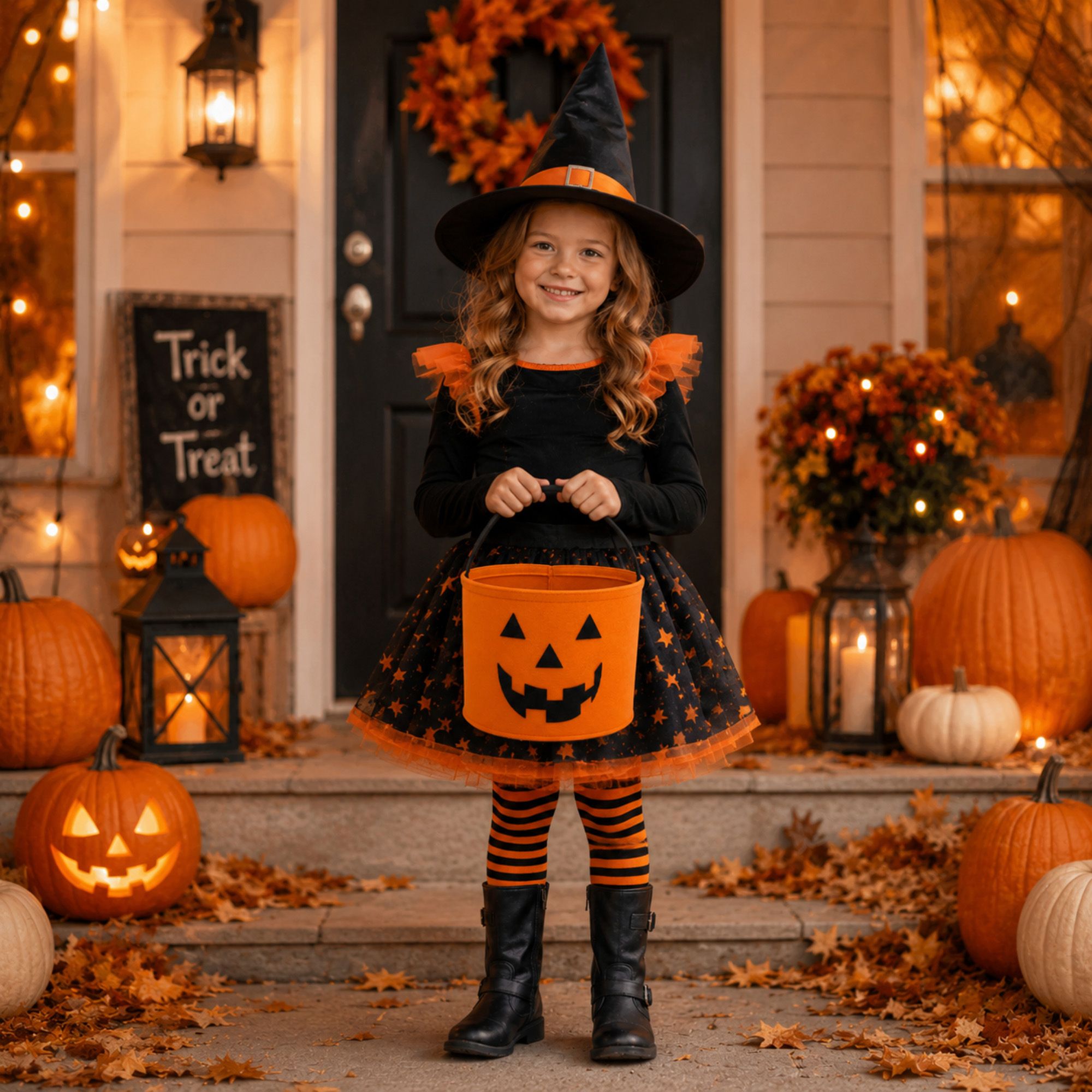 Halloween Felt Candy Bucket Pumpkin Trick or Treat Basket Large Capacity Holiday Storage Tote Bag