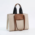 Large Structured Tote Bag with Dual Handles and Front Pocket for Work and Travel