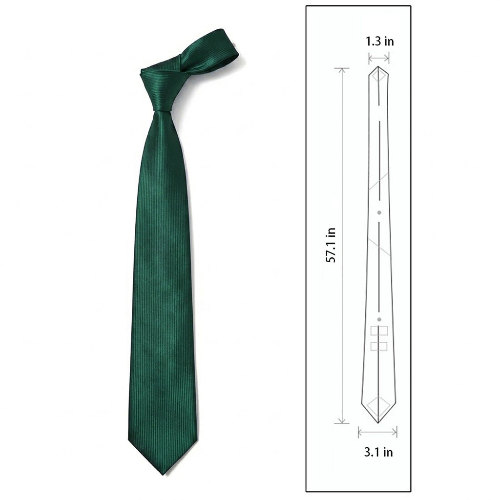 Men's Subtle Ribbed Texture Solid Tie Classic Necktie 57 Inch Length 3.1 Inch Width Formal Business Accessory