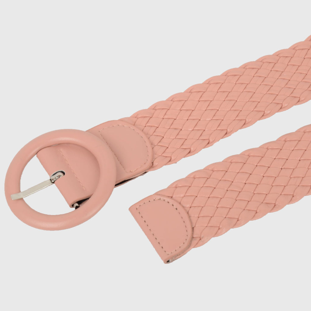 Anna-Kaci Sleek Woven Women's Belt with Plastic Buckle