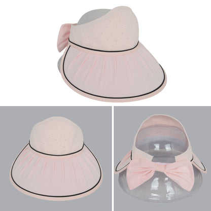 Anna-Kaci Extra Wide Brim Sun Visor Hat for Women Adjustable UV Protection Bow Detail Breathable Summer Beach Hat