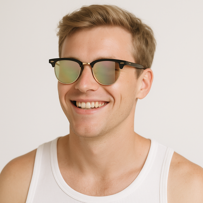 Anna-Kaci Half Frame Retro Style Daily Casual Polarized Sunglasses UV400 Protection