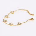 Women's Butterfly Charm Bracelet with Delicate Linked Motifs and Polished Metal Accents