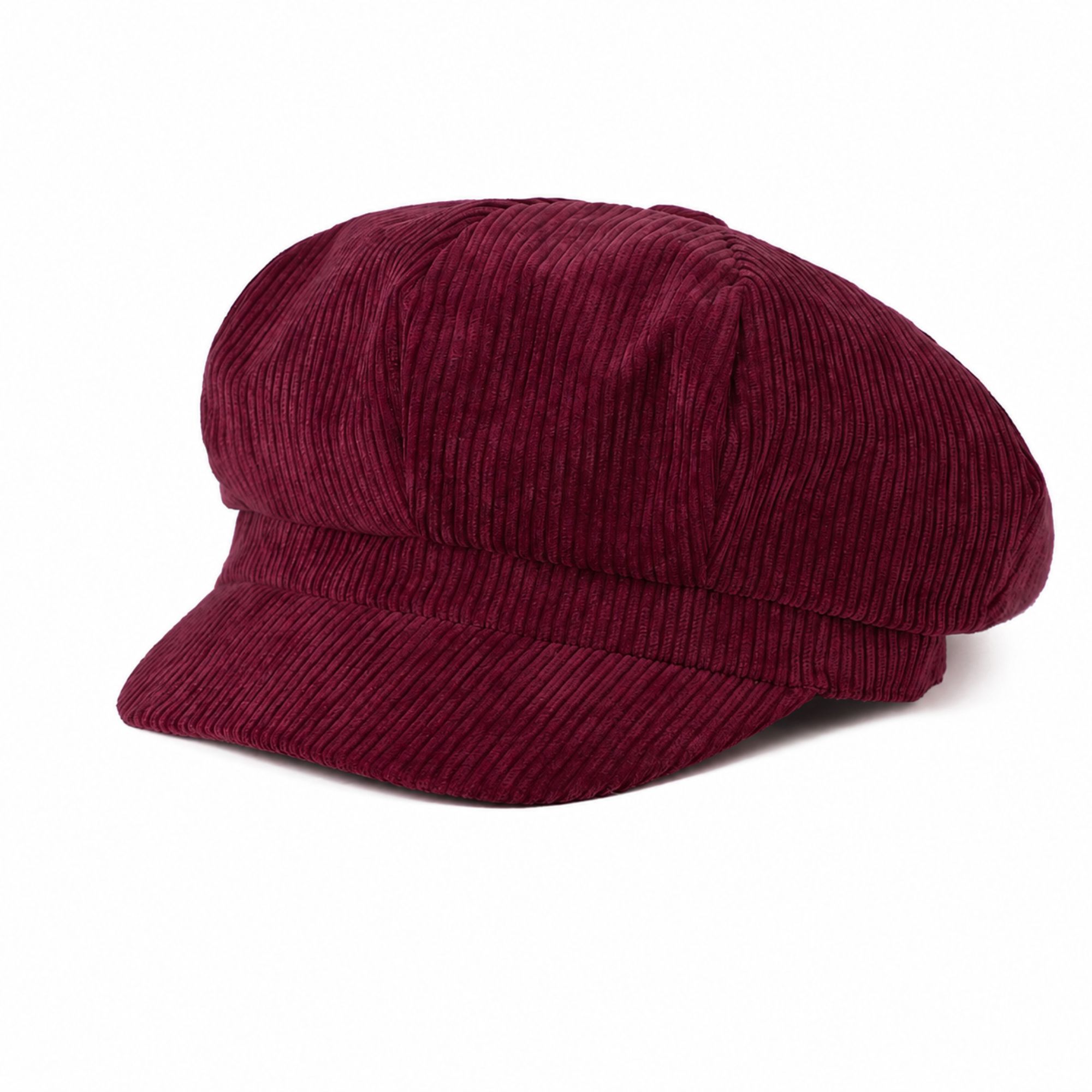 Gorra de noticiero de pana estilo vintage, tipo Baker Boy Cabbie con visera corta