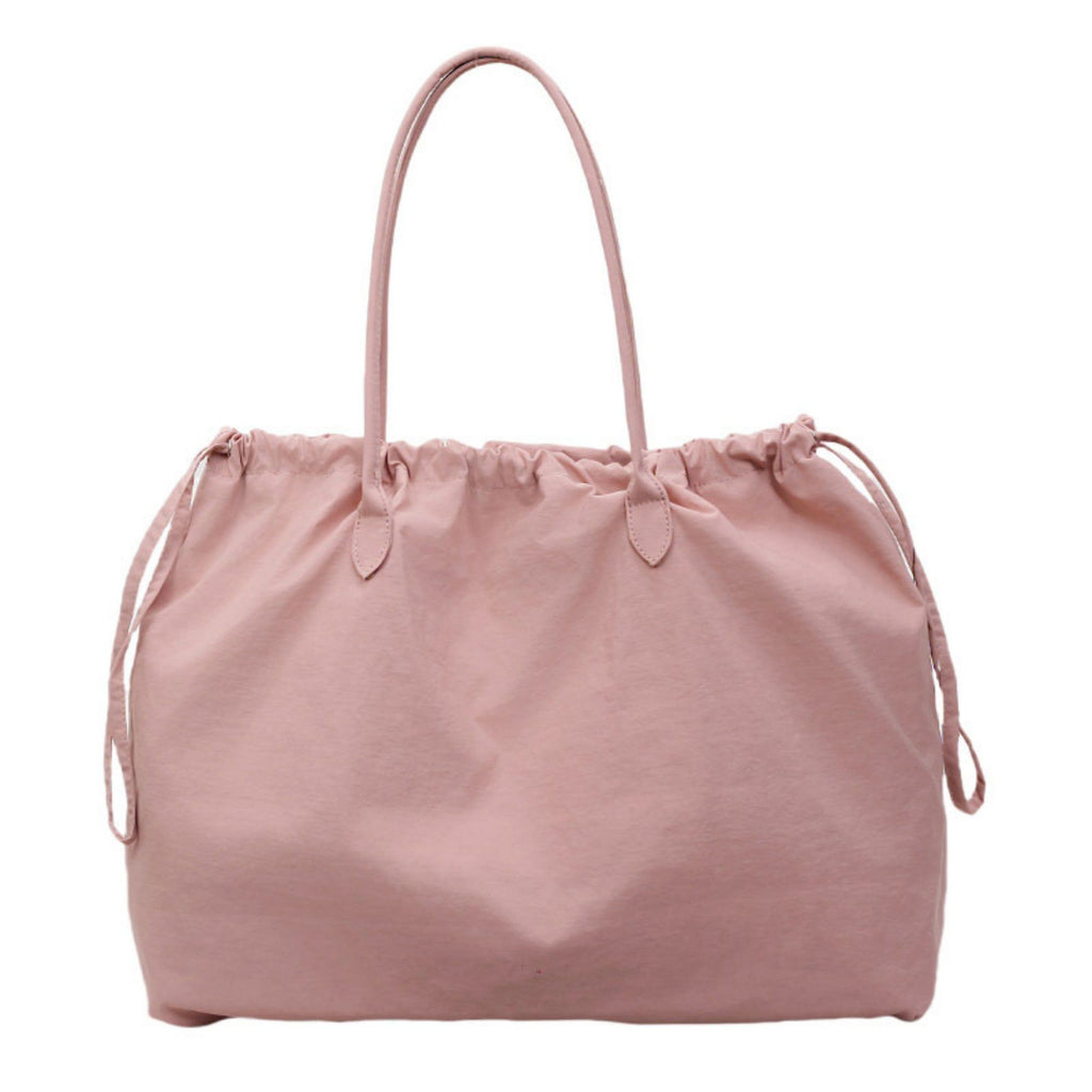 Anna-Kaci Women's Nylon Drawstring Shoulder Tote Bag with Soft Slouchy Silhouette and Long Carry Straps