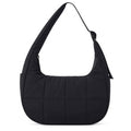 Quilted Hobo Shoulder Bag with Adjustable Strap and Side Pockets 10x4x6.5in