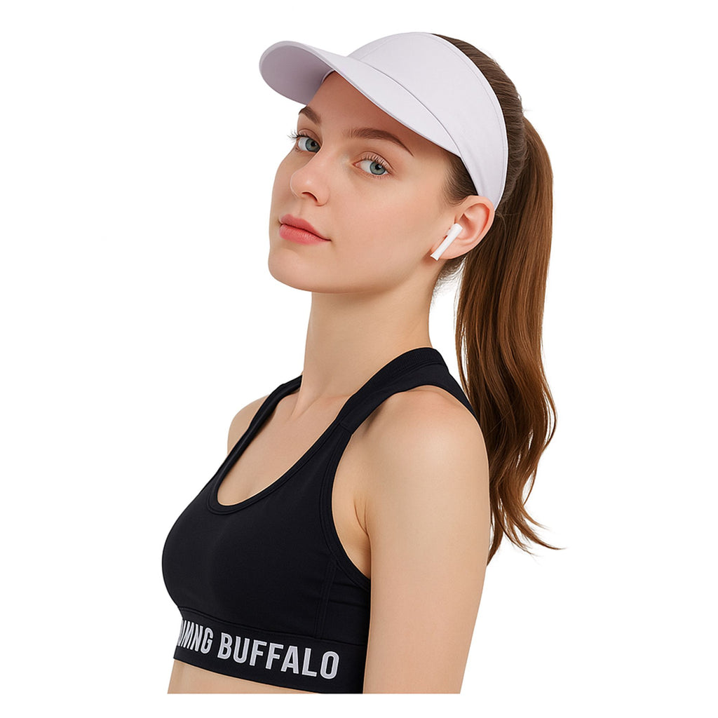 Anna-Kaci Stretchy UV Protection Sports Visor Hat Lightweight Rainbow Stripe Design for Hiking Beach Running Outdoor Travel