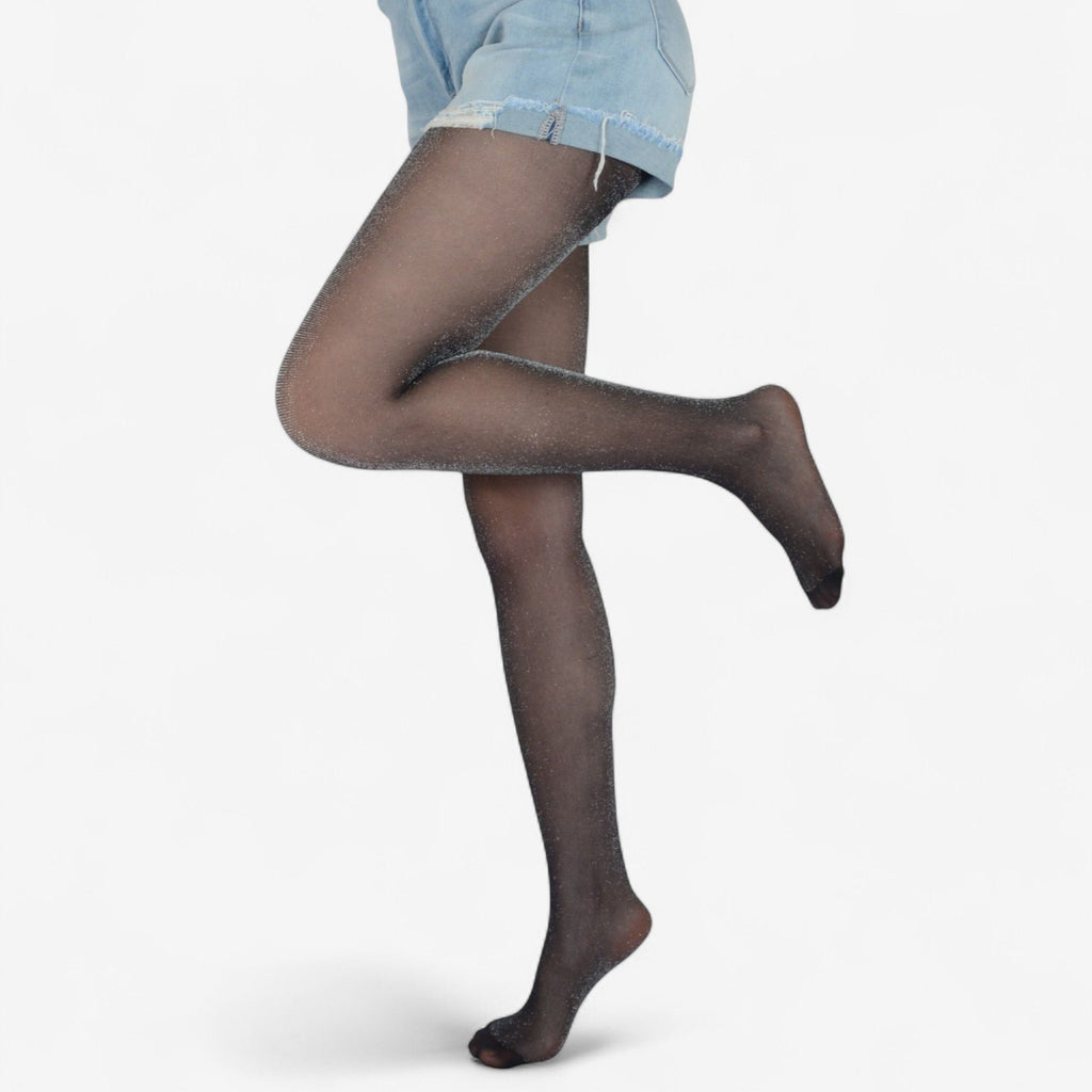 Anna-Kaci Women's 2-Pair Glitter Sheer Tights with Stretch Fit and Subtle Sparkle Suitable Height 5'1-5'8