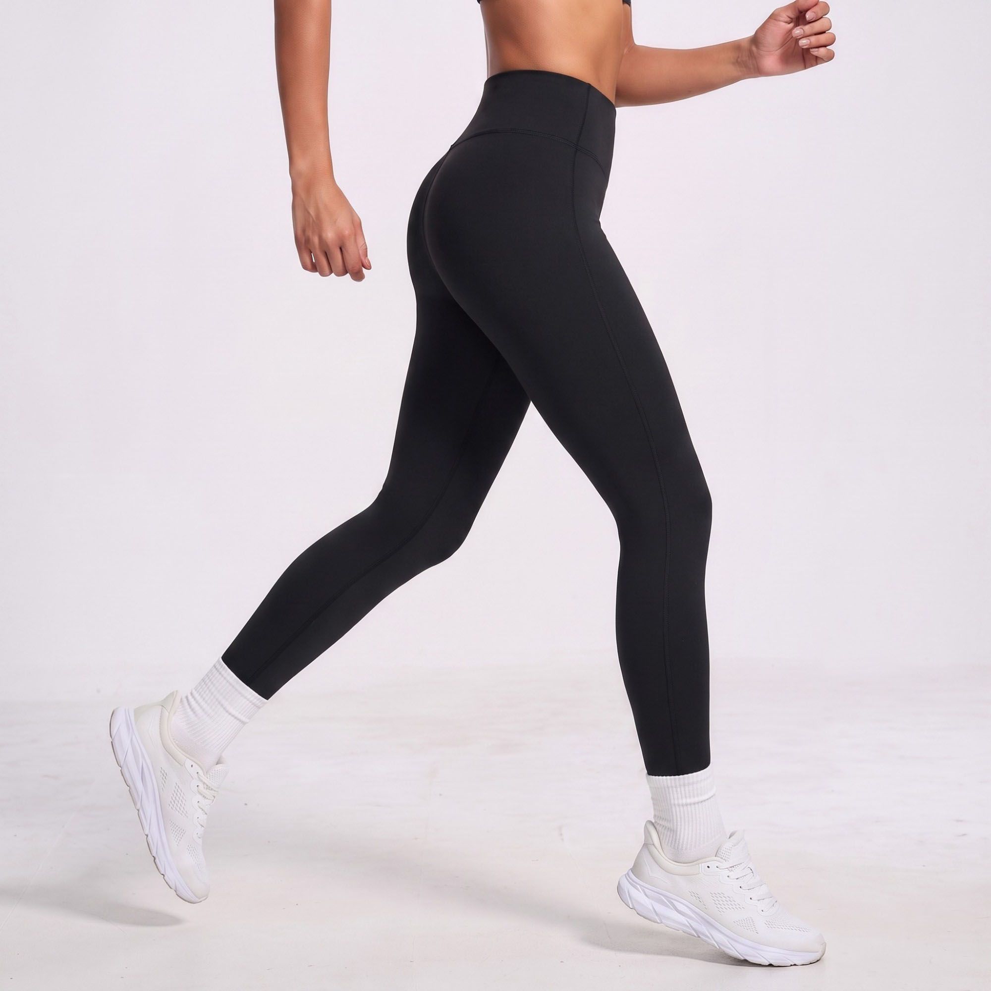 High Waist Full Length Workout Leggings with Contour Seams