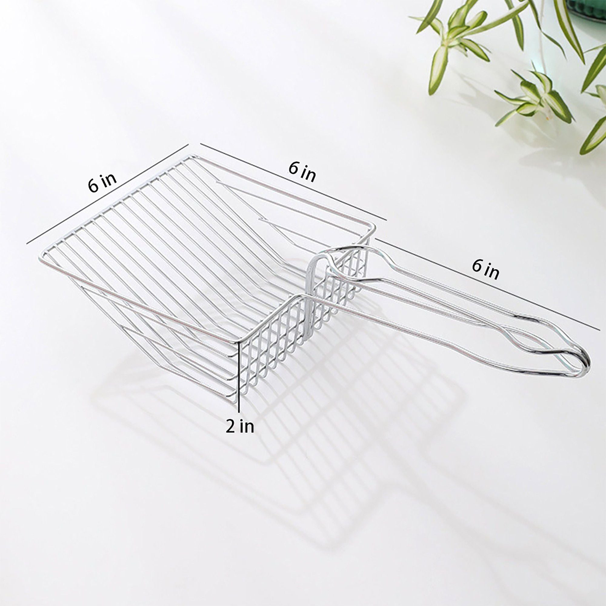 Stainless Steel Cat Litter Scoop - Heavy Duty Metal Sifter with Deep Shovel
