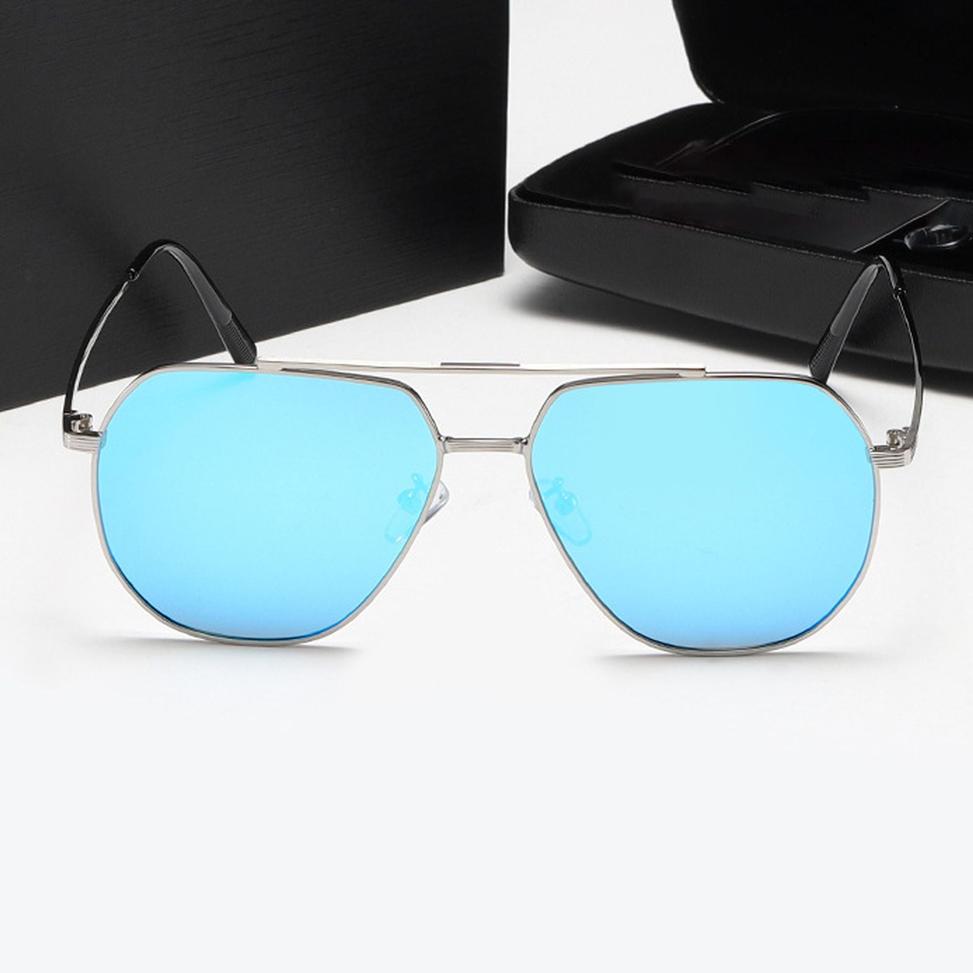 Anna-Kaci Women's Trendy Double-Bridge Metal Frame Sunglasses