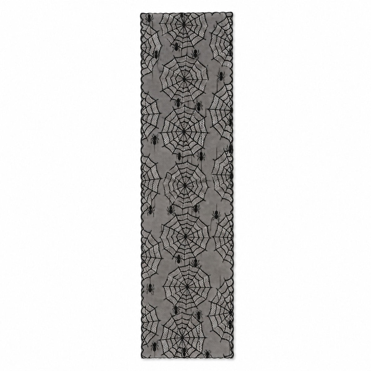 Halloween Black Lace Skull Cutout Table Runner
