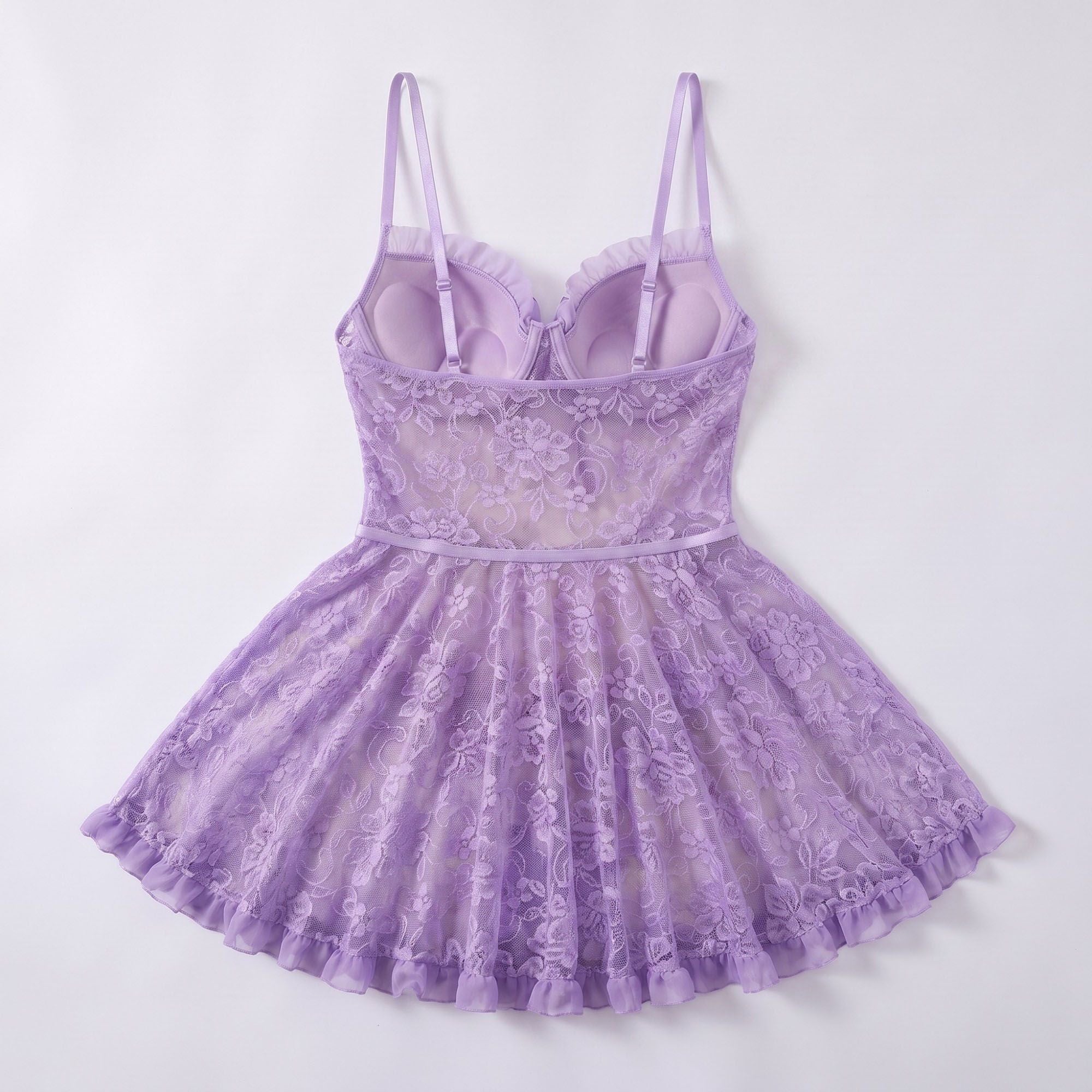 Floral Lace Underwire Lingerie Dress
