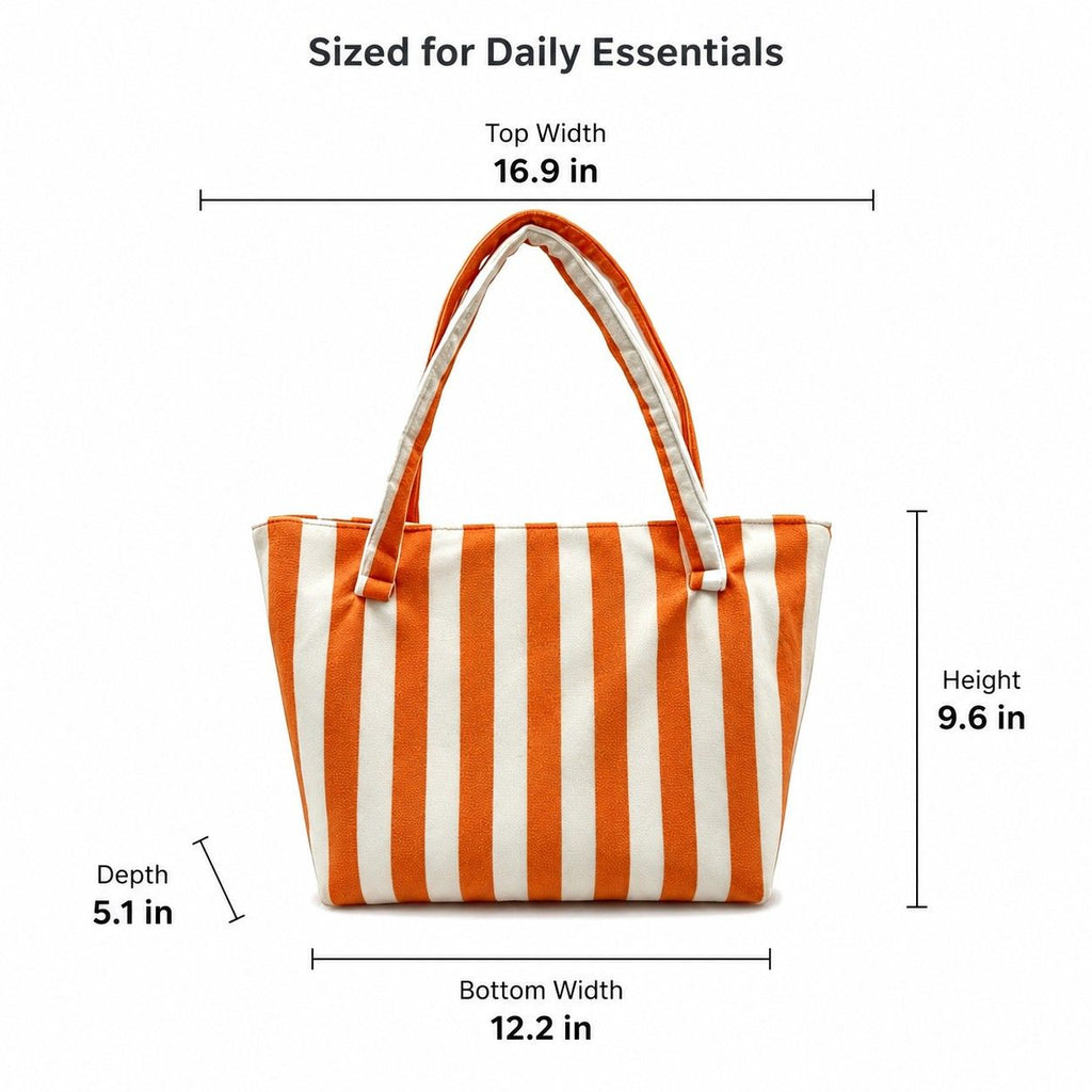 Striped Terry Cloth Tote Bag Roomy Beach and Travel Shoulder Carryall