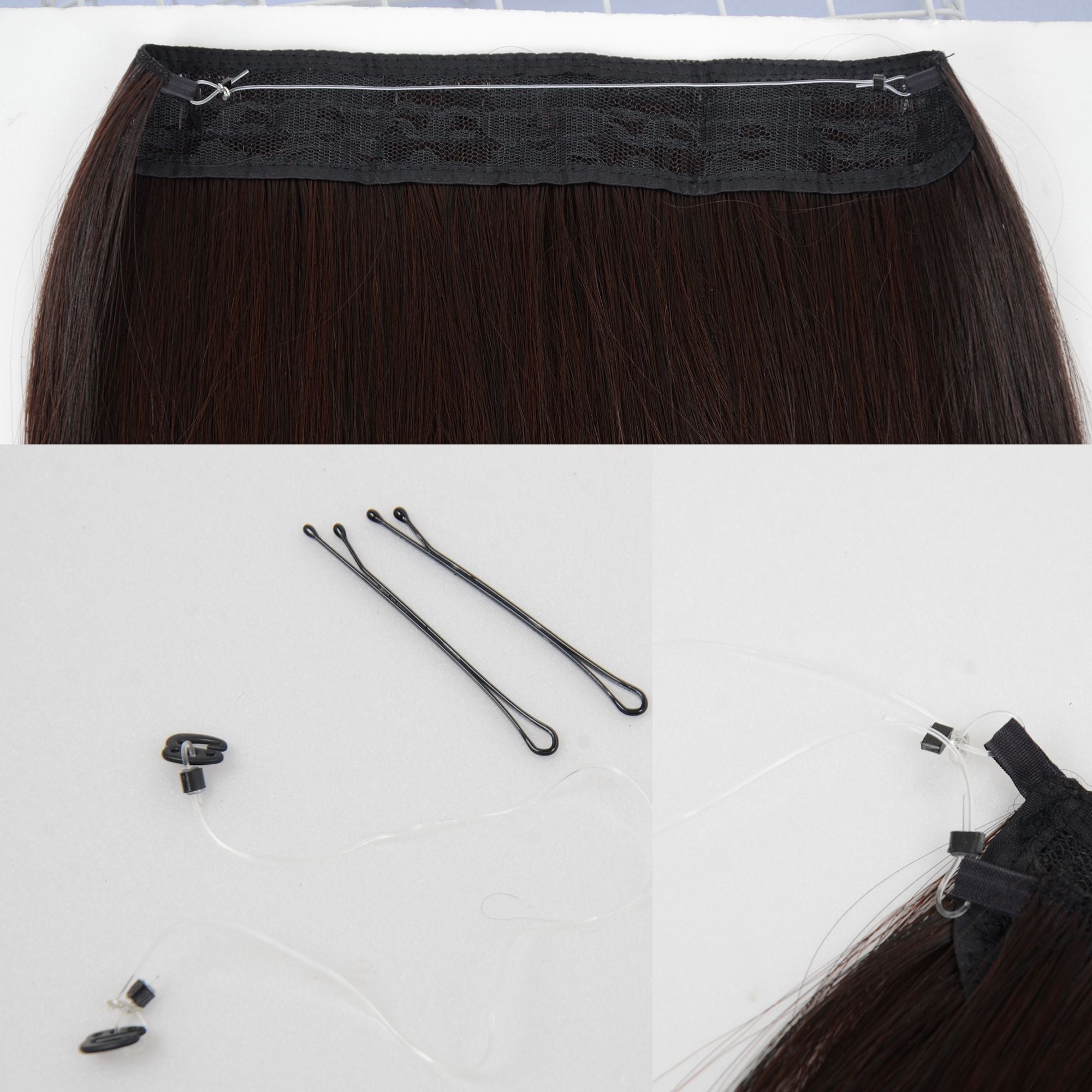 Longe Straight Natural Hair Extensions One Piece Invisible Wire Hair Extensions with Clip ins 22Inch for Women