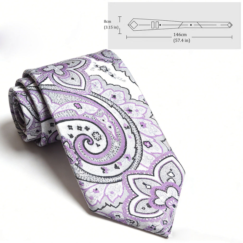 Anna-Kaci Men's Paisley Polyester Filament Tie - Formal/Casual Necktie for Weddings, Events & Stylish Daily Wear