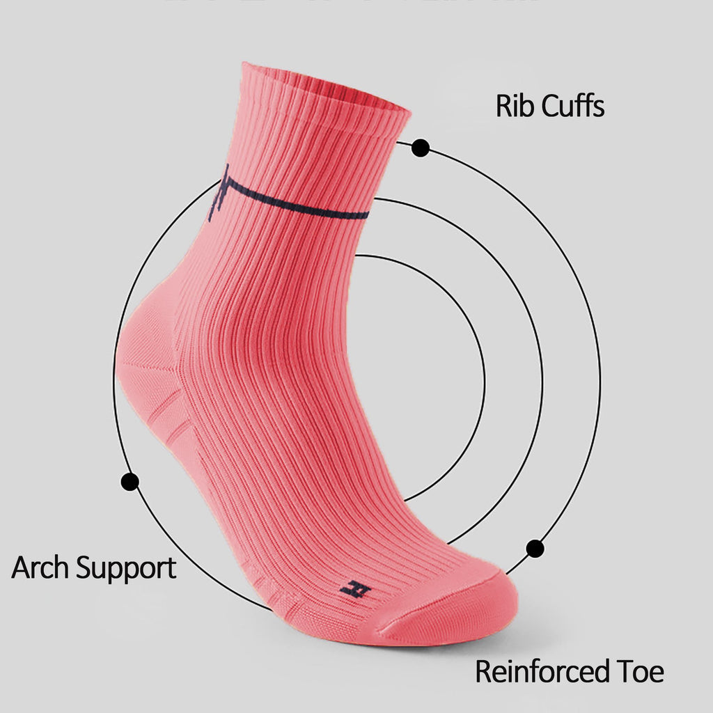 Anna-Kaci Women's 6pk Professional Athletic Socks - Ankle-Length Sports Socks with Elastic Cuff & Reinforced Design for Running & Gym