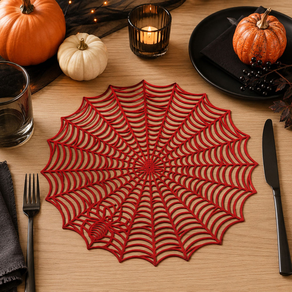 Halloween Spiderweb PVC Waterproof Non-Slip Placemat
