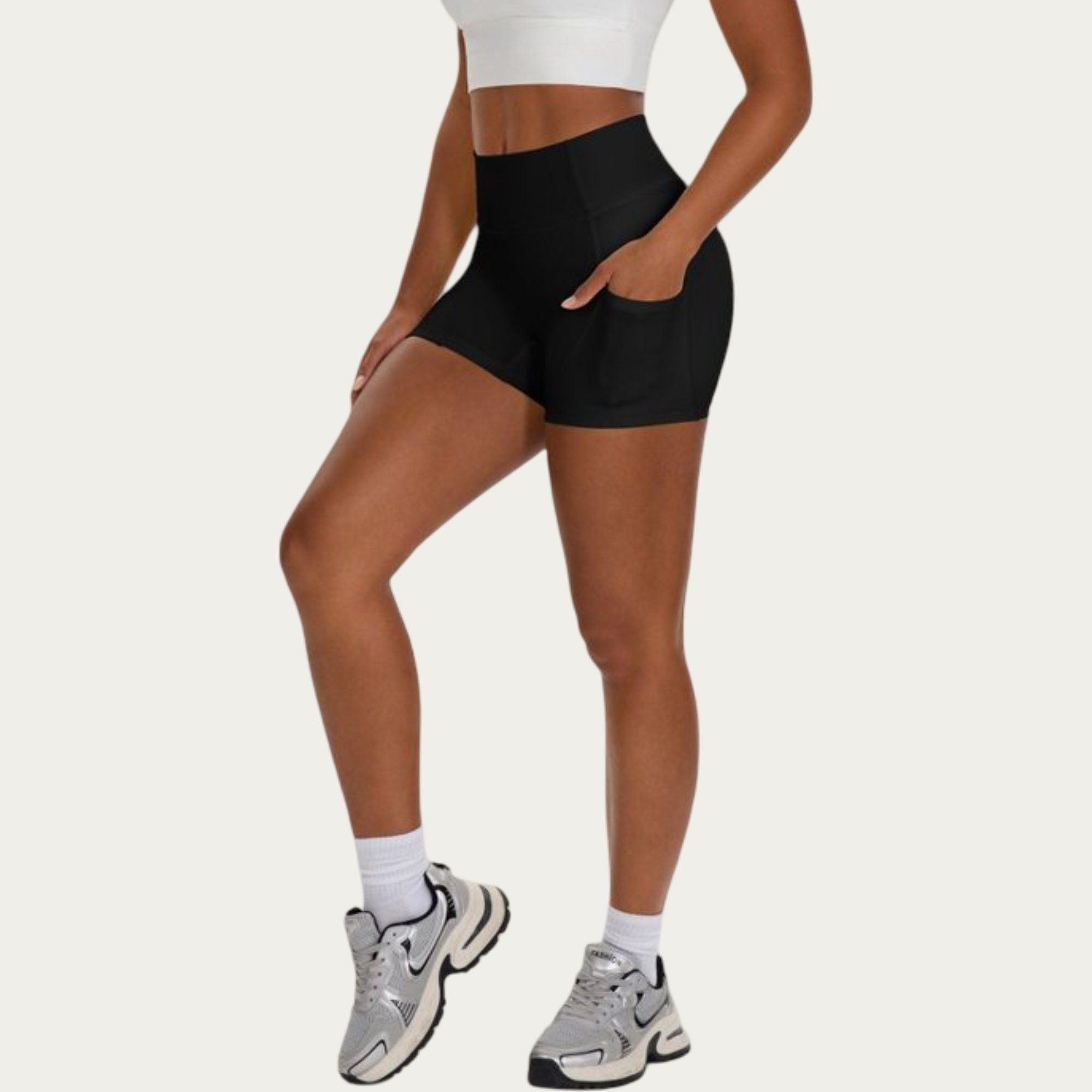 Anna-Kaci Active Women's High Waist Biker Shorts with Side Pockets and Smooth Stretch Fit