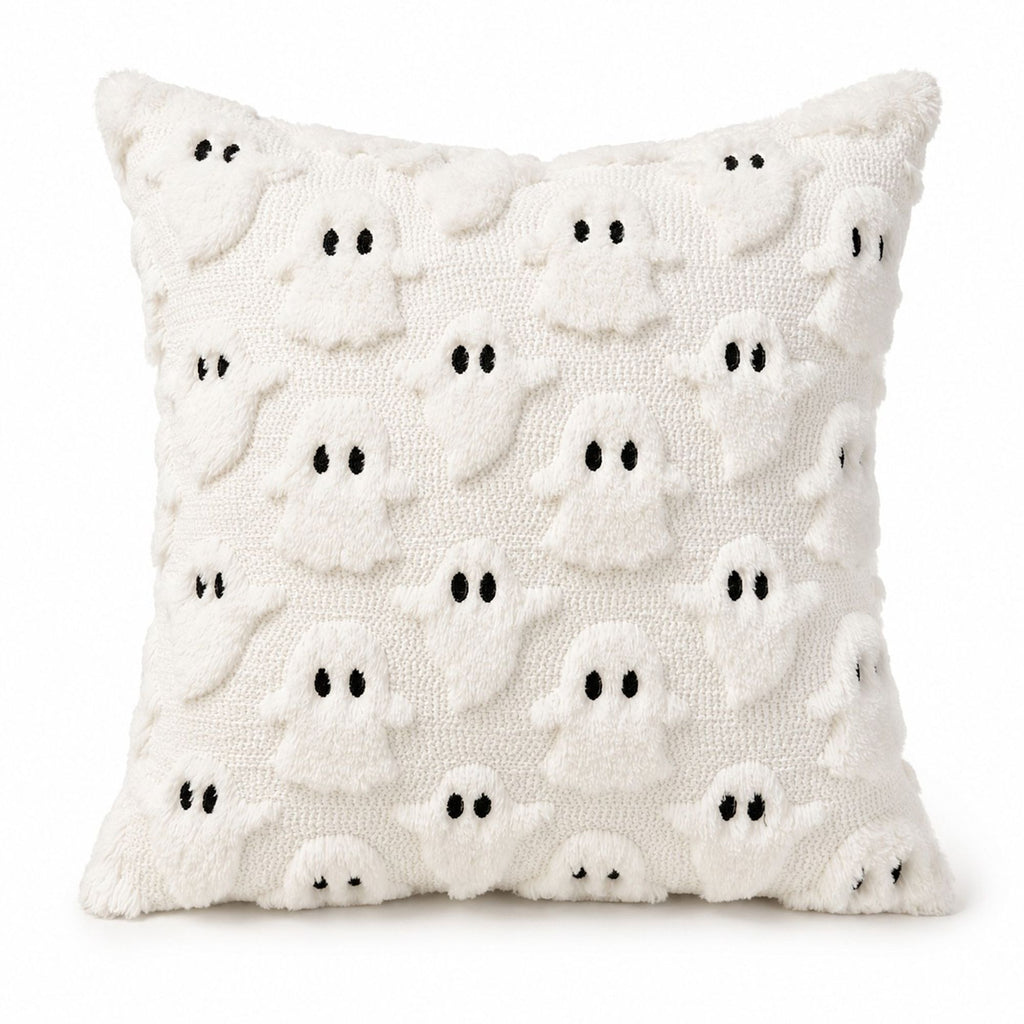 Halloween Ghost Textured Decorative Throw Pillow Cover for Sofa Bed Chair