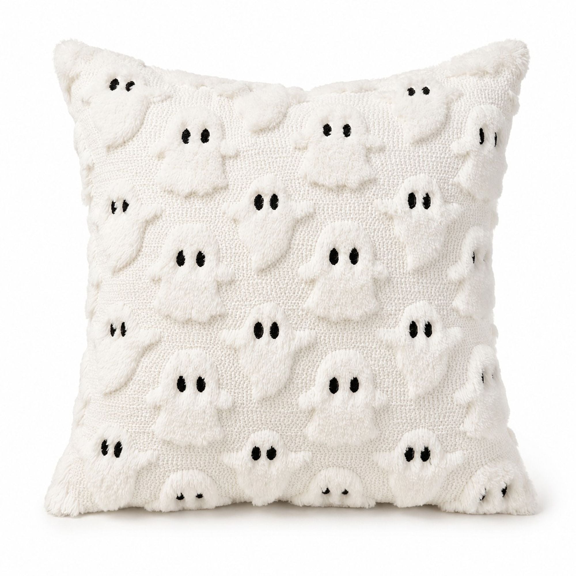Halloween Ghost Textured Decorative Throw Pillow Cover for Sofa Bed Chair