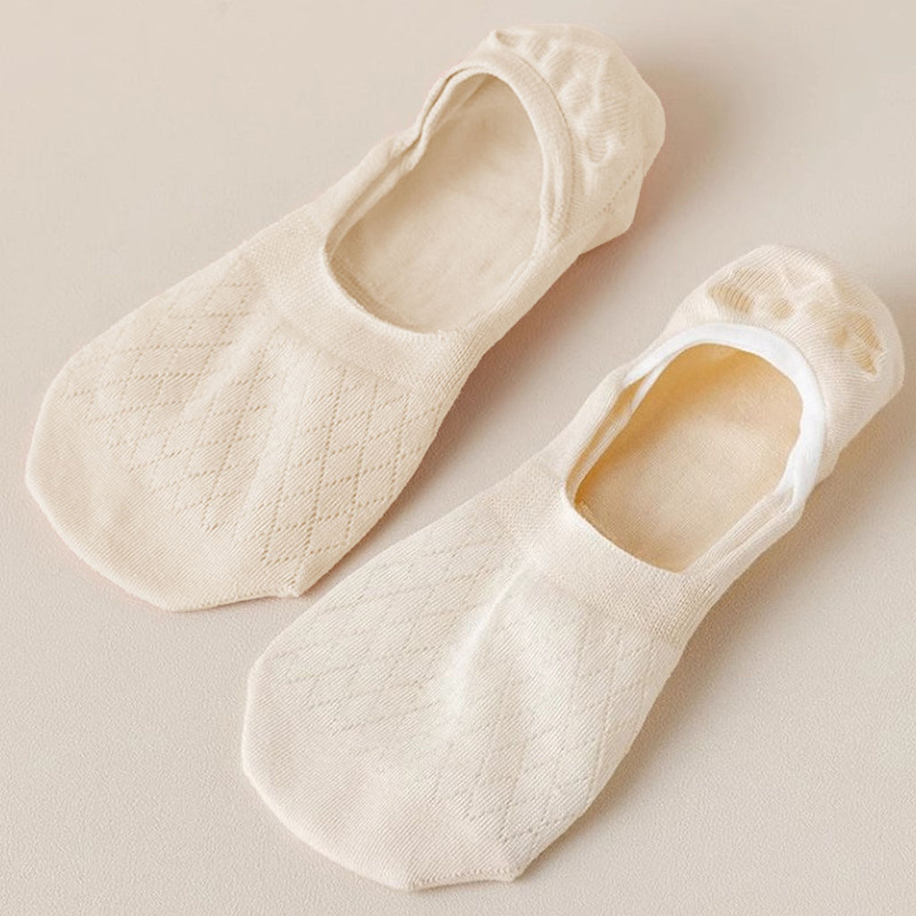 Anna-Kaci Women's Solid No Show Socks Non Slip Cotton 6Pk