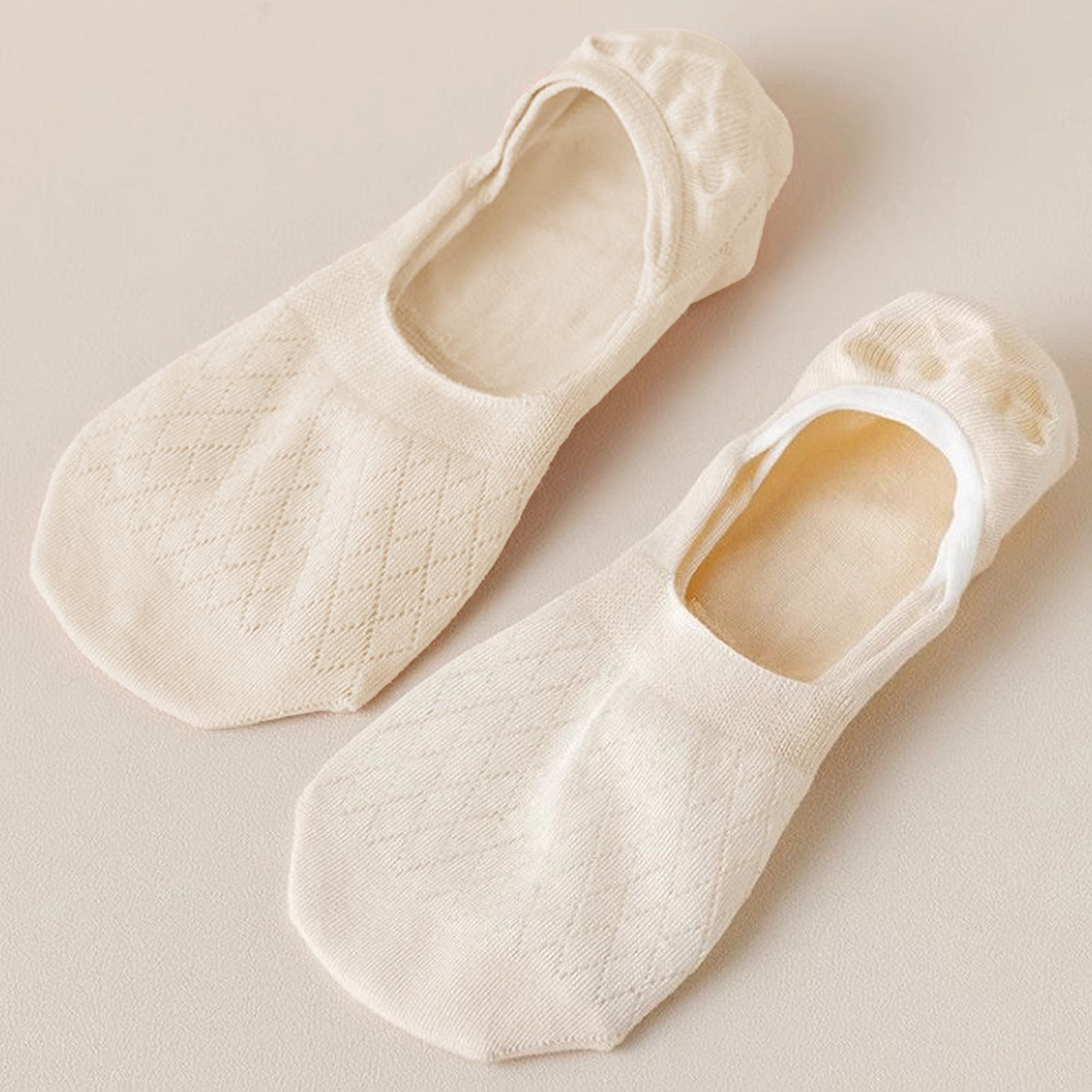 Anna-Kaci Women's Solid No Show Socks Non Slip Cotton 6Pk