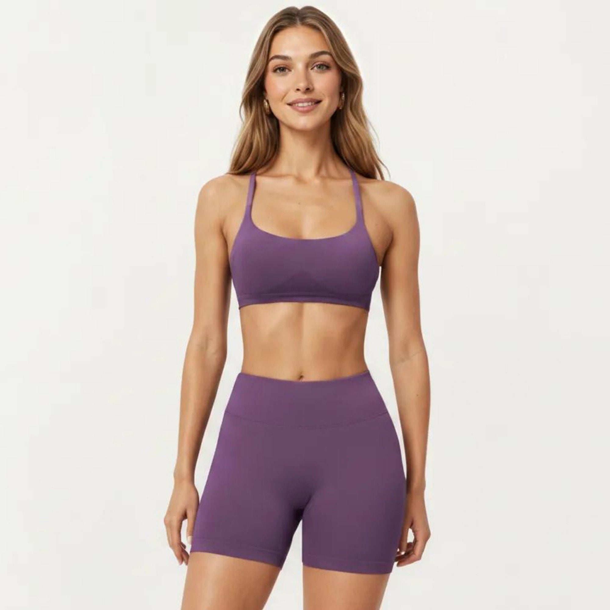Anna-Kaci Active Women's Strappy Sports Bra with Crisscross Back and Smooth Stretch Fit