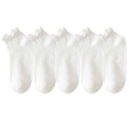 Anna-Kaci Women's 5-Pack Ribbed Ankle Socks with Ruffle Lettuce Trim Soft Stretch Cotton Cute Everyday Style