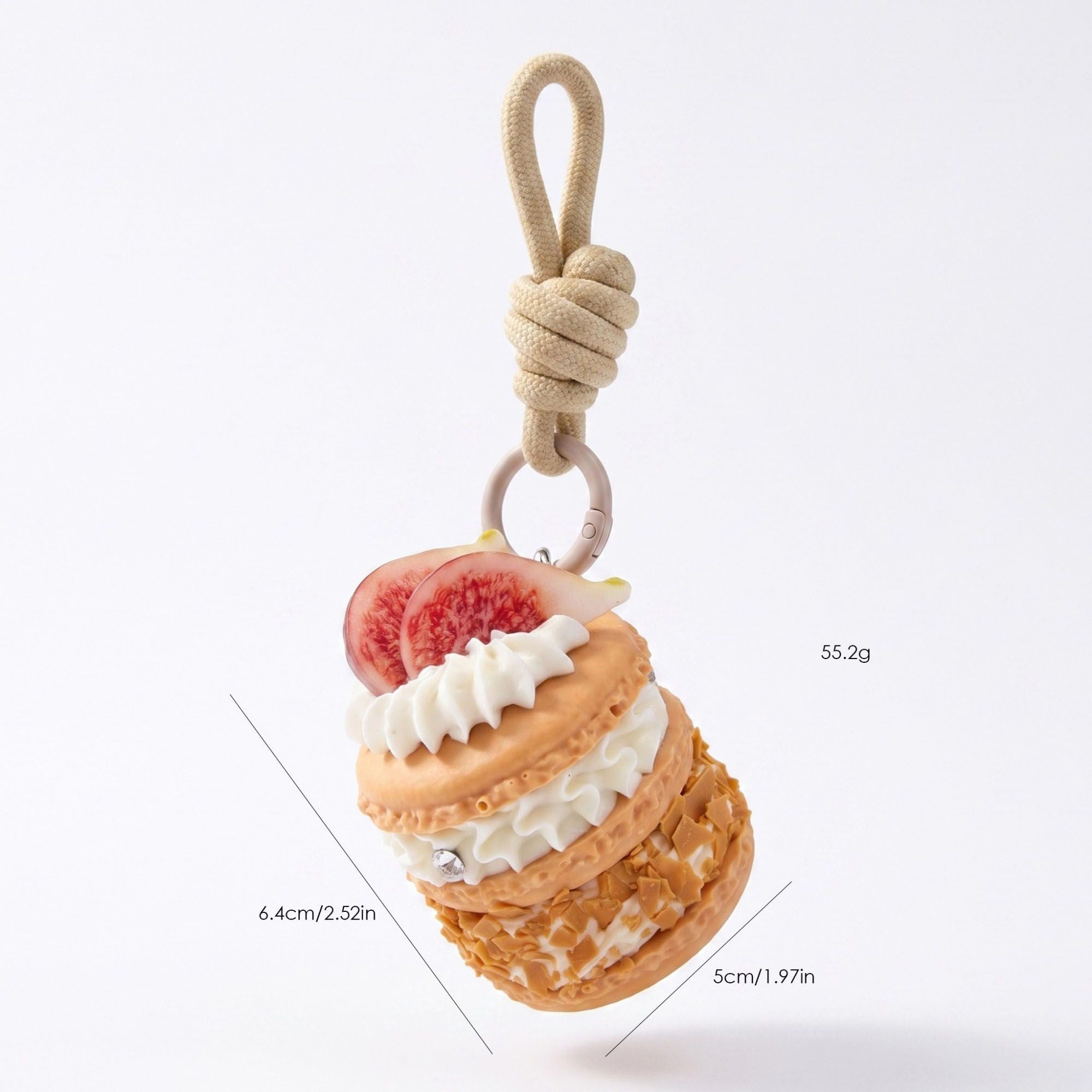 Bag Charm with Hanging Loop and Decorative Dessert Accent