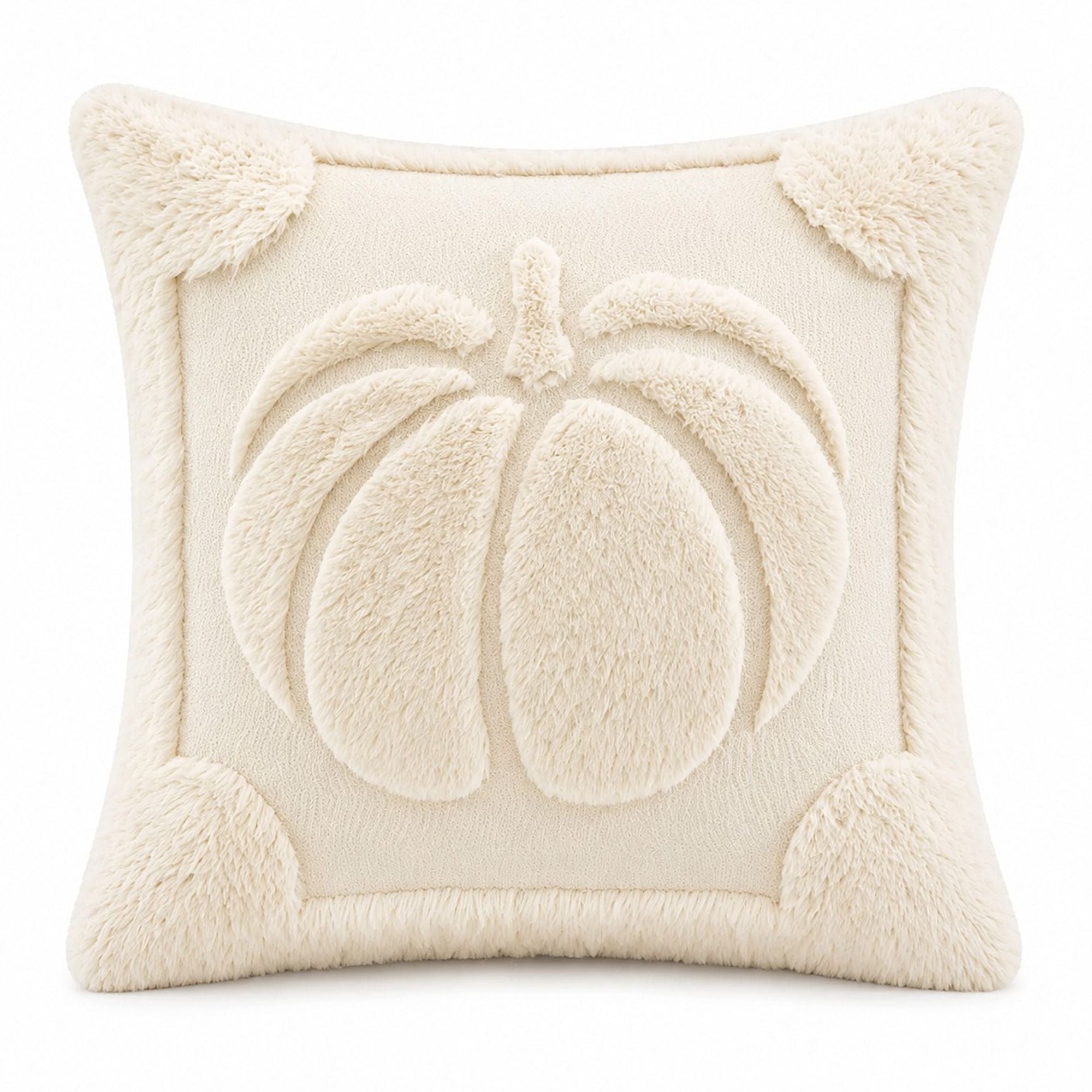 Funda de almohada de calabaza de peluche para decoración de otoño y Día de Acción de Gracias