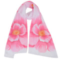 Floral Print Chiffon Scarf Lightweight Sheer Shawl Wraps Scarves for Women 19.69 x 63 inches