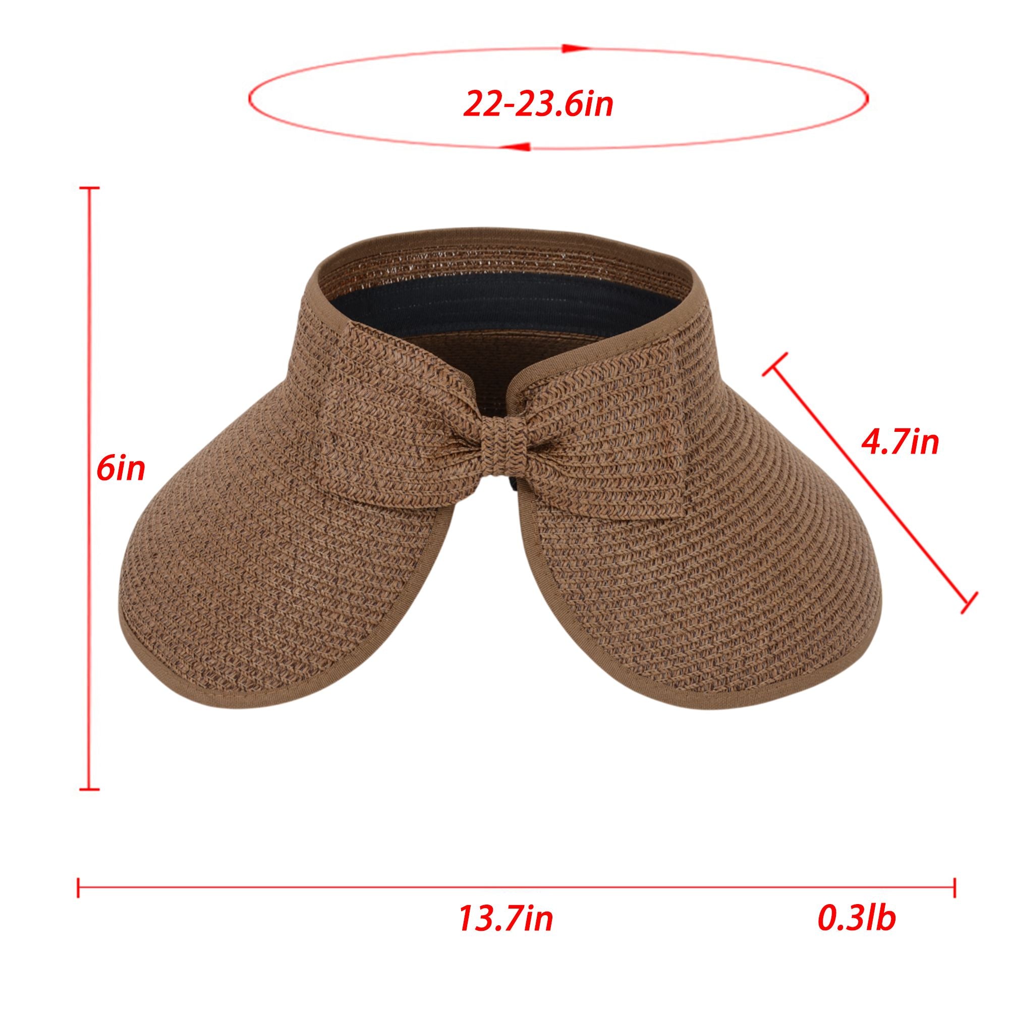 Anna-Kaci Women's Wide Brim Visor Hat with Bow Detail Adjustable Velcro Closure for Beach or Outdoor Protection