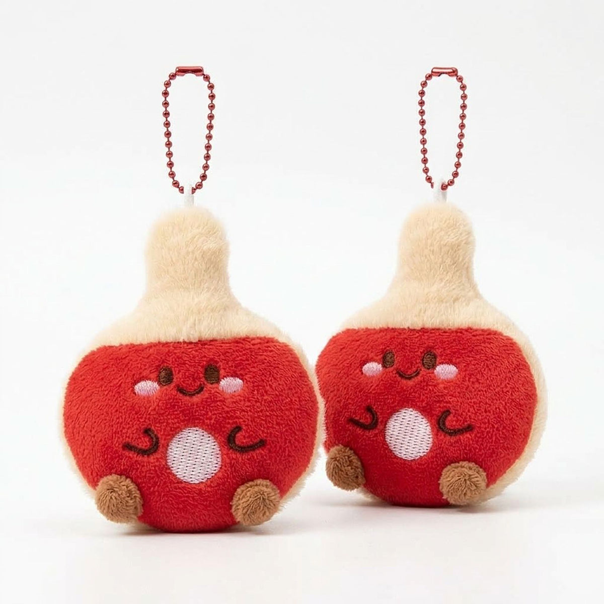 2 Pack Plush Sports Ball Key Chains with Smiley Face Bag Charms