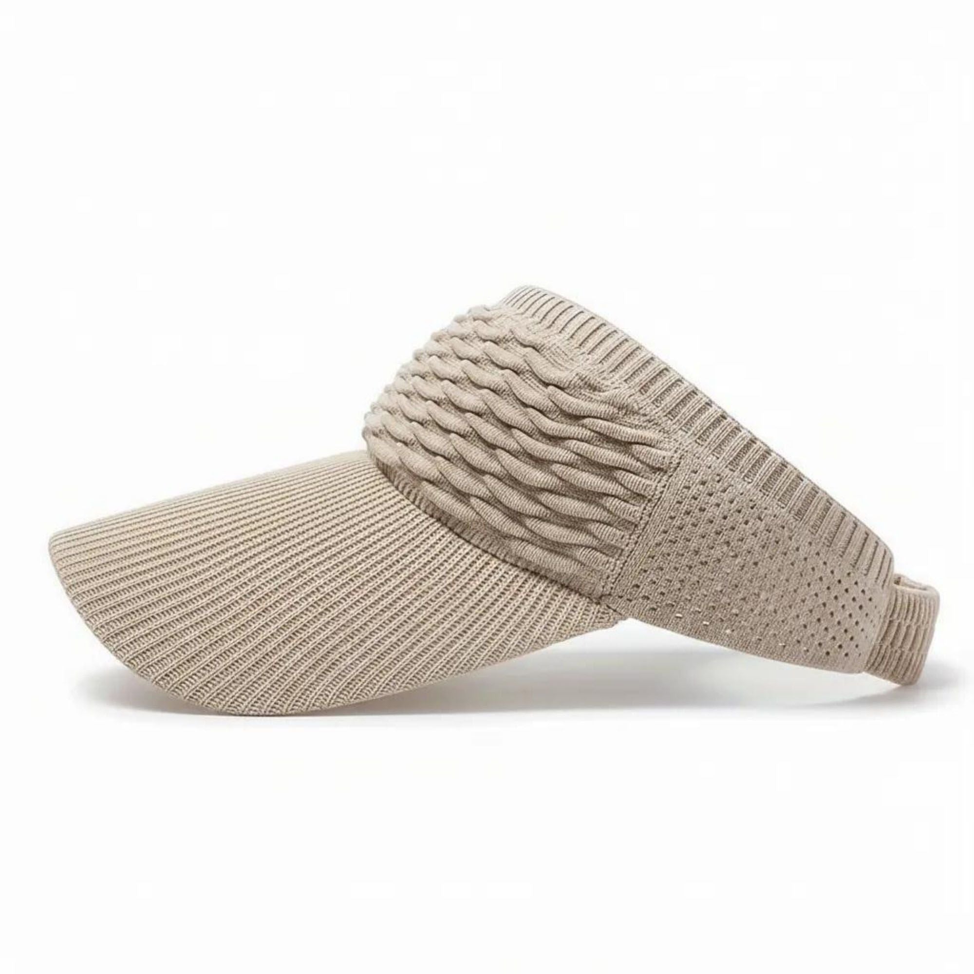 Women's Knit Visor Hat Breathable Stretch Sun Visor Cap Lightweight Athletic Hat