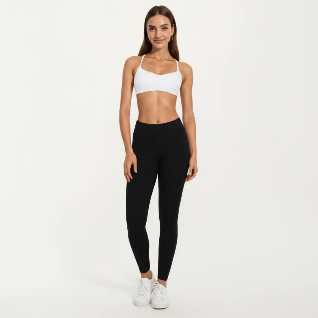 Anna-Kaci Active Women's Strappy Sports Bra with Adjustable Cross Back and Scoop Neck Front